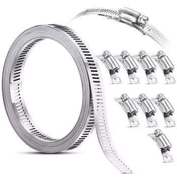 12,7 мм ширина из нержавеющей стали 304 червячный хомут шланговый ремень с крепежами регулируемый DIY трубный хомут шланговый хомут воздуховод
