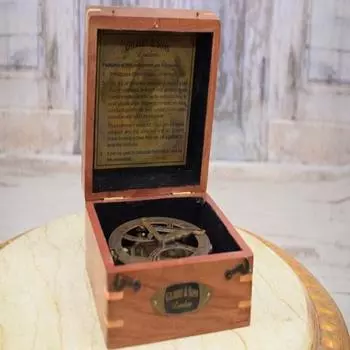12,7 см латунный компас Гилберта в деревянной подарочной коробке Морской аксессуар Морские энтузиасты Декор для лодок Подарок для моряков Офисный декор