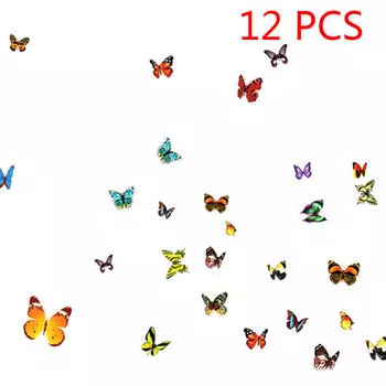 12/81 шт. Красочные бабочки виниловые наклейки на стену КАЧЕСТВЕННЫЕ наклейки