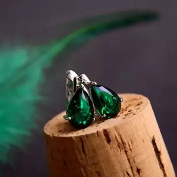 12*8 мм небесно-голубой топаз зеленый изумруд 925 серебряные гипоаллергенные серьги-капли небесно-голубой