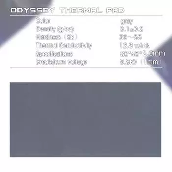 12,8 Вт/мК Силиконовые термопрокладки 85x45 мм для радиатора ЦП ГП (Толщина 2,0 мм) -