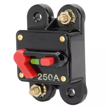 12?Автоматический выключатель постоянного тока 24 В, предохранитель, инвертор с ручным сбросом для автомобильной аудиосистемы, лодки, грузовики 250 А