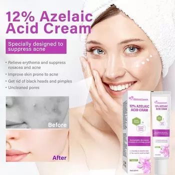 12% Azelaic Facial Serum Skin Hyaluronic And Niacinamide Soothing And Brightening The Skin Tone 20G белый