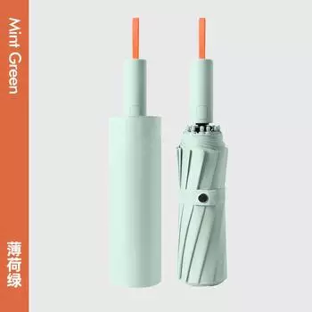 12-Bone new automatic umbrella vinyl sunscreen weather and rain dual-purpose three-fold brushable umbrella