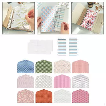 12 бюджетных конвертов, денежные конверты для системы бюджетирования, вкладыши с листами, Style C