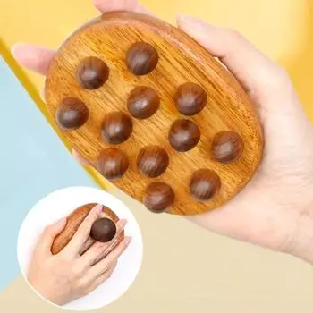 12 бусин ручная массажная щетка гуаша из натурального дерева талия ноги меридиан скраб спа антицеллюлитный расслабляющий инструмент