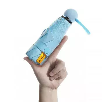 12 Colors Mini Pocket Umbrella Fashion Folding Umbrella Anti-UV Waterproof Portable Travel Umbrella Small Umbrella Woman розовый
