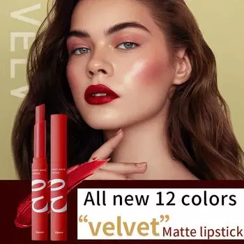 12-цветная бархатная матовая матовая губная помада с антипригарным покрытием #01