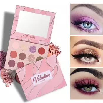 12-цветная палитра теней телесного цвета с мерцающим матовым блеском, водонепроницаемая палитра теней для век 12 color