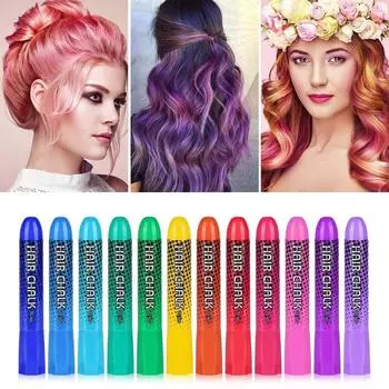 12-цветная ручка для волос на водной основе, легко мыть и носить с собой, яркие цвета, 2 мл One Size белый