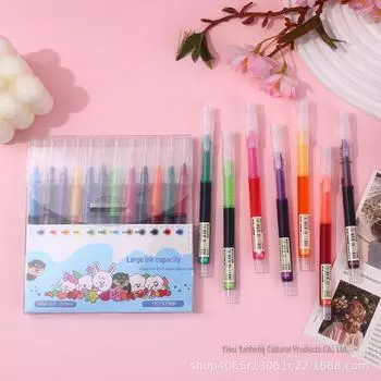 12-цветные быстросохнущие разноцветные шариковые ручки — милые и гладкие для граффити и маркировки 0.5 mm