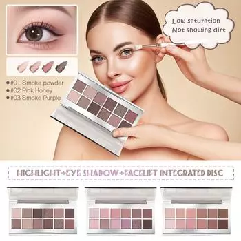 12-цветные тени для век, один для многоцелевого использования, контурирование, выделение, многоцветные перламутровые тени для век земляного тона One Size