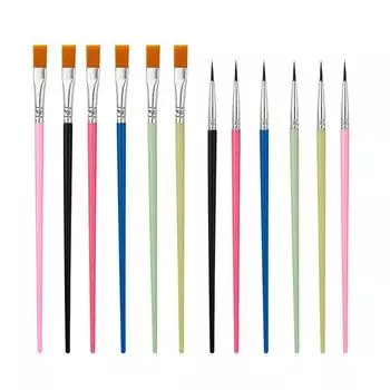 12 цветных плоских круглых головок, пластиковый крючок, цифровая масляная кисть, нейлоновый волос, граффити, детский сад, рисунок, акварельная ручка