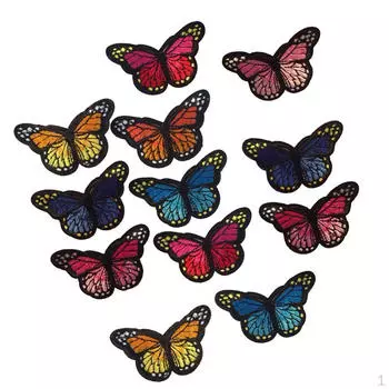 12 цветных вышитых бабочек, аппликация, пришивные нашивки, принадлежности для рукоделия