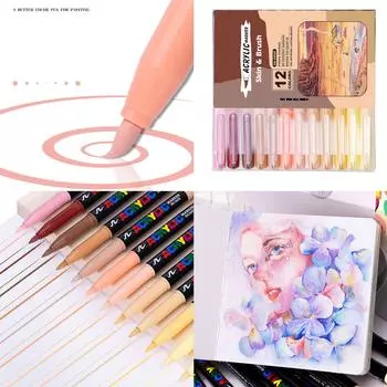 12 цветов акриловые маркеры ручка для рисования граффити маркер водостойкие маркеры для рисования офис школьные принадлежности для наскальной живописи