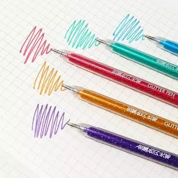 12 цветов блестящие гелевые ручки 1,0 мм цветная гелевая ручка для школы, офиса, раскраски, журналы, рисование, рисование, художественный маркер