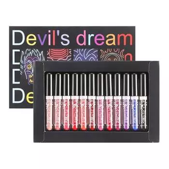 12 цветов блестящие жидкие помады для Хэллоуина водостойкие антипригарные чашки глазурь сияющая губная помада длительный привлекательный макияж губ 2ml