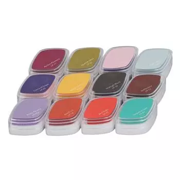 12 цветов чернильные подушечки моющиеся чернильные подушечки детские губчатые штампы для поделок своими руками искусство ткань дерево бумага