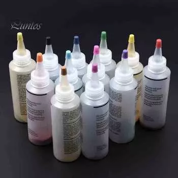 12 цветов DIY Перманентный пигмент для галстука-красителя Набор для ткани, текстильных ремесел, одежды 120ML