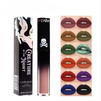 12 цветов для макияжа губ, антипригарная чашка, помада, блеск для губ, стойкая увлажняющая косметическая помада, блеск для губ, матовая глазурь для губ, водостойкая 01#