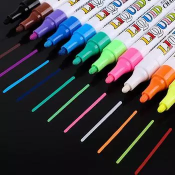 12 цветов/коробка красочные жидкие мелки без пыли набор офисные канцелярские принадлежности стираемые экологически чистые маркеры школьные принадлежности маркеры для стеклянных окон