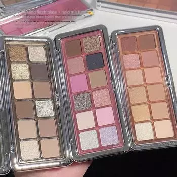 12 цветов лоток для теней для век Перламутровые тонкие вспышки естественные блики осветляющие наклонные водонепроницаемые тени для век шелкопряда стойкий женский макияж