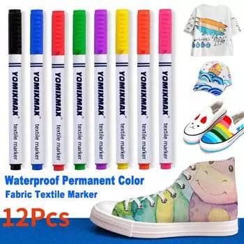 12 цветов маркер Magic Paint для одежды, текстиля, перманентной краски, граффити, пигментной краски, ручки для школы и офиса, канцелярские принадлежности