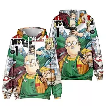 12 цветов Мужская Женская Толстовка SAKAMOTO DAYS Аниме Толстовки Уличная одежда Harajuku Повседневная мультяшная печать с капюшоном Пуловер Толстовки XS оранжевый