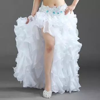 12 цветов сексуальная юбка-пачка для танца живота юбка для завивки юбка для танца живота юбка для восточного танца разрез без штанин юбка для танца живота L белый