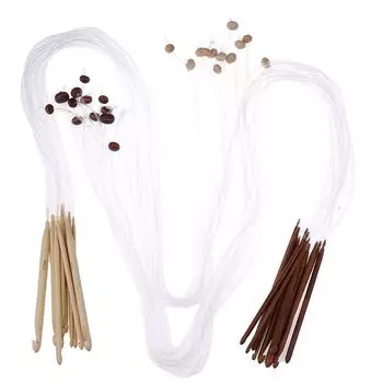 12 деревянных игл, спицы для вязания крючком, крючок для вязания крючком из афганского тунисского бамбука белый