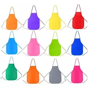 12 детских фартуков, 12 цветных водонепроницаемых нетканых фартуков ручной работы, занятие по художественной росписи