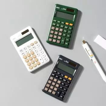 12 Digits Mini Portable Calculator with Large LCD Display & Sensitive Button Standard Function Calculator for Office Home School белый