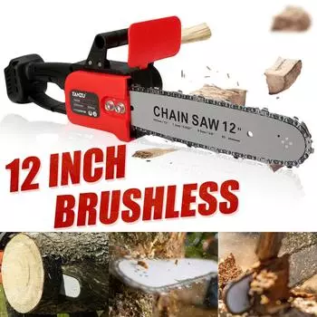 12 дюймов, 1400 Вт, беспроводная бесщеточная электрическая бензопила, портативная одноручная пила, деревообрабатывающий резак по дереву для батареи Makita 18 В 1 x Carton Box