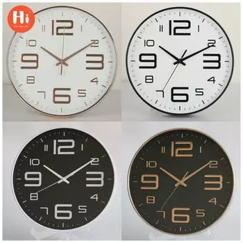 [12 дюймов 30 см] бесшумные настенные часы креативные модные домашние гостиные трехмерные цифровые простые часы зелёный