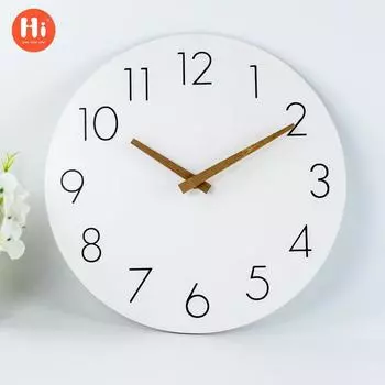 12 дюймов 30 см Простые деревянные настенные часы Деревянная панель Бесшумные часы из МДФ Часы из МДФ