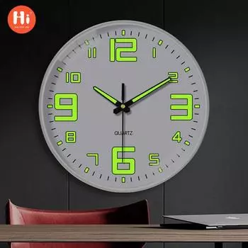 12 дюймов 30 см светящиеся простые настенные часы для дома, гостиной, спальни, декоративные часы, бесшумные настенные часы