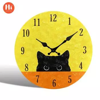 12 дюймов 30 смНовые настенные часы креативный дизайн кошка бесшумные часы европейский ретро пасторальный стиль большие потертые настенные часы