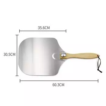 12 дюймов Съемная складная ручка Алюминиевый сплав Для пиццы Лопата для пиццы Очистка деревянная ручка Трансфер для пиццы Лопата для выпечки Инструмент для выпечки