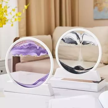 12 дюймов Sand Art Liquid Motion Moving 3D Color Quicksand Decor Flow Sand Painting Песочные часы Декор Настольные игрушки Подарок для офиса Спальня Домашний бар