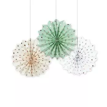 12 дюймов штампованный цветочный веер с золотыми точками сложенная бумага для свадебной вечеринки фон витрина подвесные украшения украшения принадлежности белый