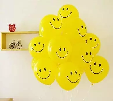12 дюймов желтые шары с улыбкой украшения для дня рождения шары с принтом улыбки 25 штук жёлтый
