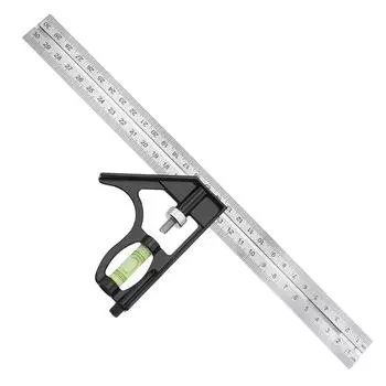12-дюймовая 300-миллиметровая регулируемая комбинированная угловая линейка из нержавеющей стали, измерительные инструменты 45/90 градусов чёрный