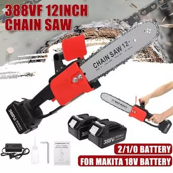 12-дюймовая электрическая пила, 3500 Вт, бензопила с аккумулятором 2x22980 мАч, бесщеточный двигатель, перезаряжаемый резак по дереву для батареи Makita Only machine