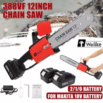 12-дюймовая электрическая пила, 3500 Вт, бензопила с аккумулятором 2x22980 мАч, бесщеточный двигатель, перезаряжаемый резак по дереву для батареи Makita Only machine