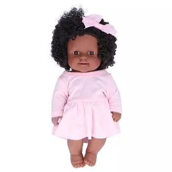 12-дюймовая черная кукла-девочка с афро-волосами, реалистичная африканская кукла-девочка, рождественский подарок для детей Q12-082C