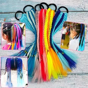 12-дюймовая коробка косичек для волос с кольцом для волос для детей, короткие косички с эффектом омбре, хвост для детей, 12 прядей/упак. 12 inch