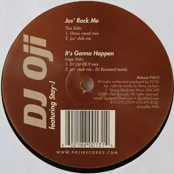 12-дюймовая пластинка DJ OJI, STACY JACKSON - Jus Rock Me / It s Gonna Happen PJ013 Poji Records 2001 US Танцевальная и Электронная Б/У