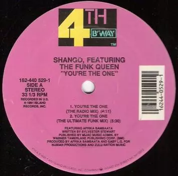 12-дюймовая пластинка SHANGO, THE FUNK QUEEN - You re The One 1624405291 4th & Broadway 1991 US Танцевальная и Электронная Б/У