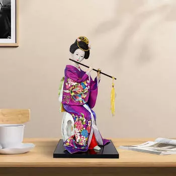 12-дюймовая японская кукла-гейша, коллекционная статуэтка, скульптура, азиатская статуэтка девушки из смолы, ручная работа Purple B