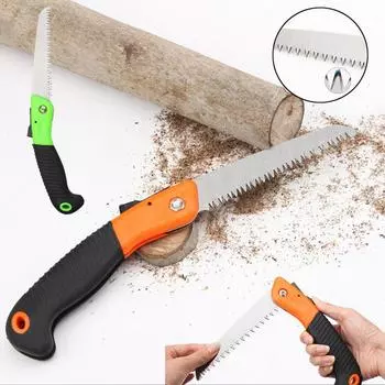 12-дюймовая складная ручная пила для сада или обрезки деревьев, кемпинга, деревообработки, прочный и долговечный триммер зелёный